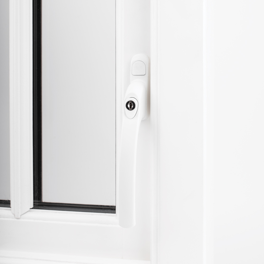 Alpine Inline PVC or Timber Espag Window Handle - White (Non Handed)